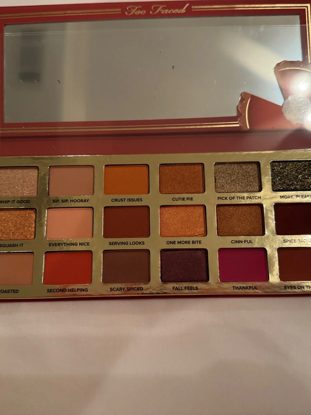 Too Faced Pumpkin Spice Eyeshadow Palette - Orange and Gold Packaging